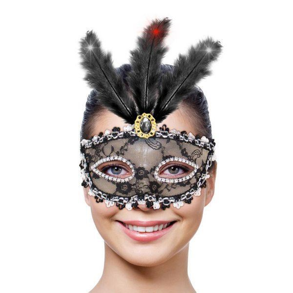 MASK EYE METALLIC BLACK WITH LED LIGHT