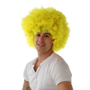 YELLOW AFRO COSTUME WIG