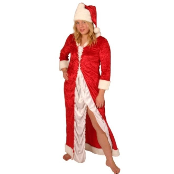 SANTA MISS VELVET LONG RED & WHITE