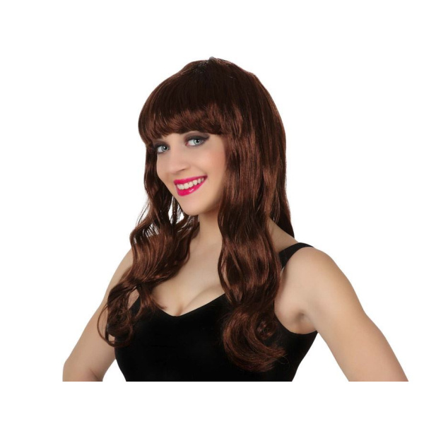 WIG LONG WITH FRINGE CHESTNUT