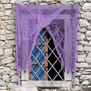 HALLOWEEN CURTAIN NET PURPLE 220 X 75CM