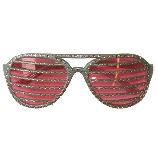 METALLIC SILVER GLITTERY SHUTTER GLASSES