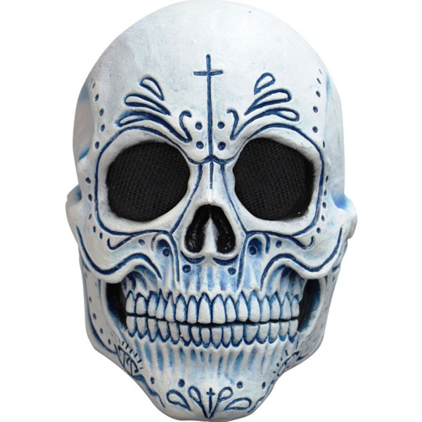 WHITE/BLUE CATRIN DAY OF THE DEAD MASK