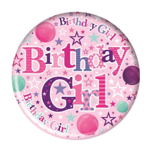 HAPPY BIRTHDAY BADGE GIRL 15CM