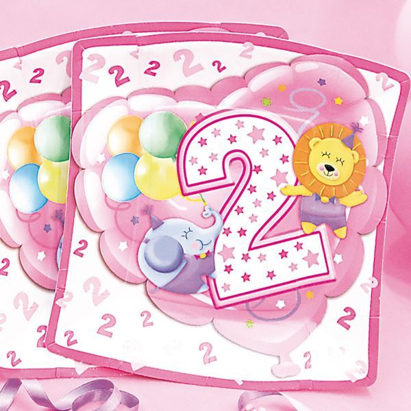 BABY GIRL PLATES SQUARE AGE 2 24CM 10'S