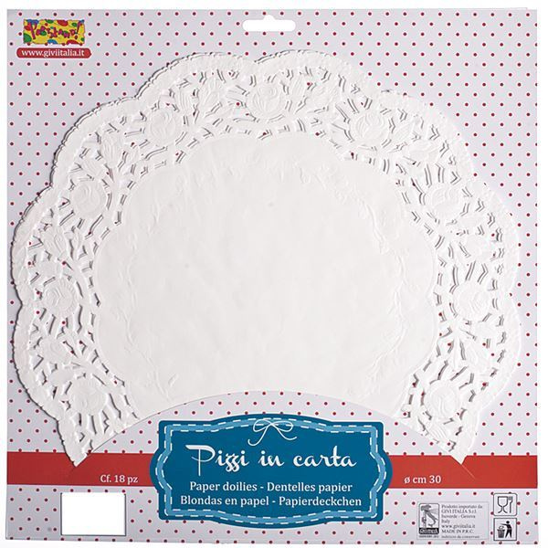 DOILIES ROUND 37CM WHITE 12'S