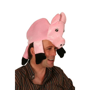 HAT ANIMAL PIG PINK WITH FUNNY EYES