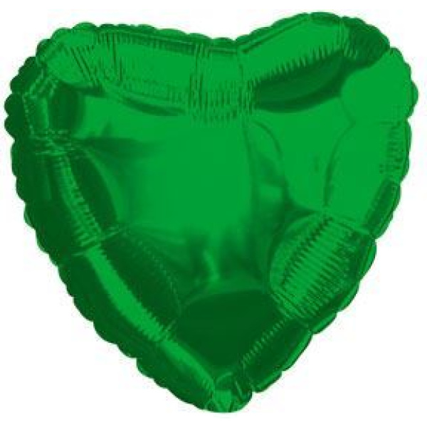 BALLOON FOIL - HEART METALLIC GREEN