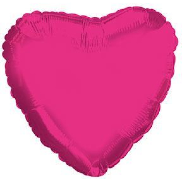 BALLOON FOIL - HEART METALLIC PINK HOT