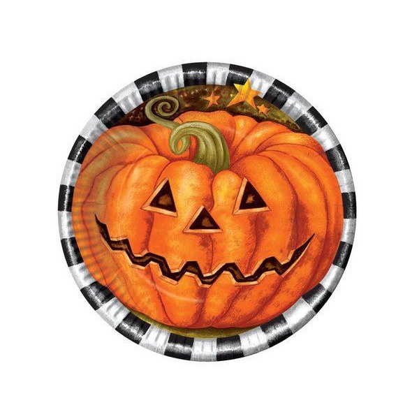 PLATES HALLOWEEN PARTY 17CM 6S