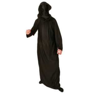 GOWN & HOOD SATIN BLACK FACE COVERED