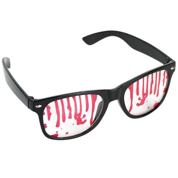 GLASSES COVERED IN BLOOD