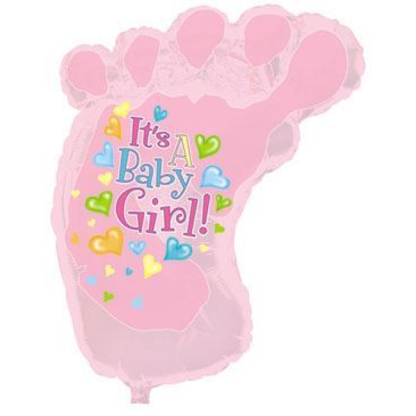 BALLOON FOIL - BABY ITS A GIRL FOOT