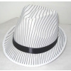 HAT TRILBY STRIPES WHITE WITH BLACK