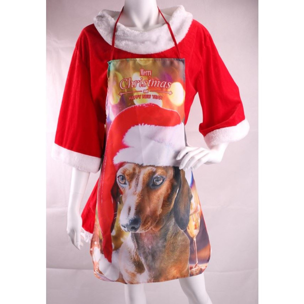 CHRISTMAS APRON DOG DESIGN