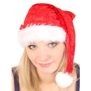 HAT SANTA PLUSH WITH PLUSH TRIM 40CM