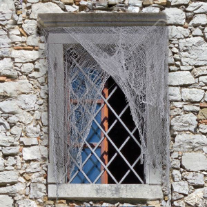 HALLOWEEN CURTAIN NET GREY 220 X 75CM