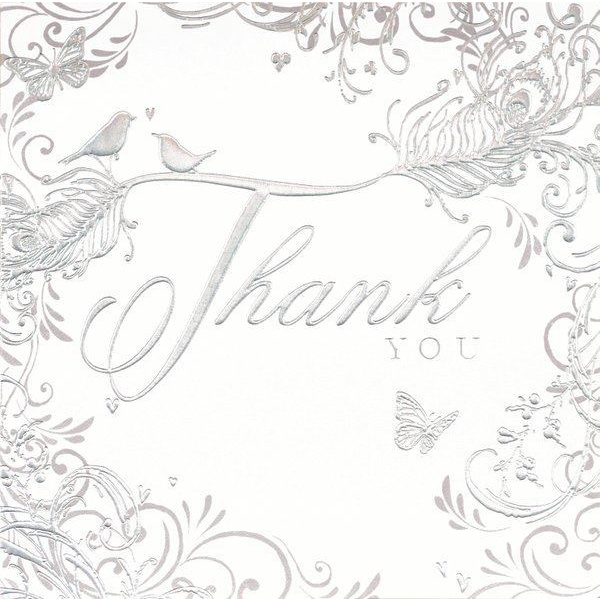 THANK YOU WEDDING FOIL CARD 6 PK