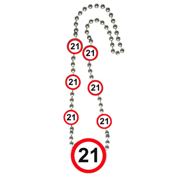 NECKLACE TRAFFIC SIGN 21ST BIRTHDAY