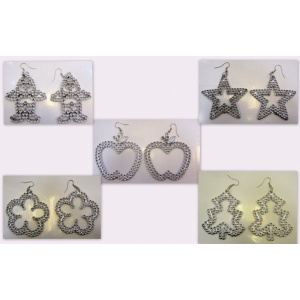 5 PAIRS OF EARRINGS WINTER SILVER PLASTS