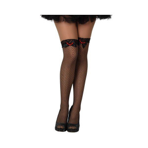 BLACK FISHNET OVER THE KNEE BAT STOCKING