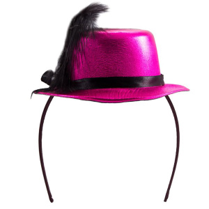 TIARA WITH HAT METALLIC CERISE