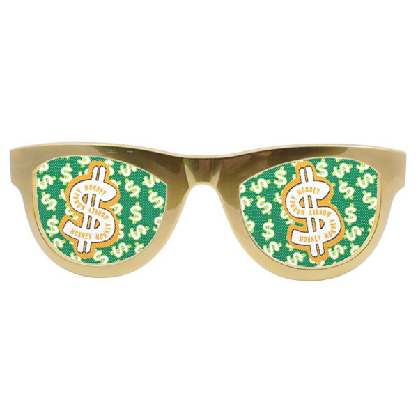 GLASSES DOLLAR METALLIC GOLD XXL