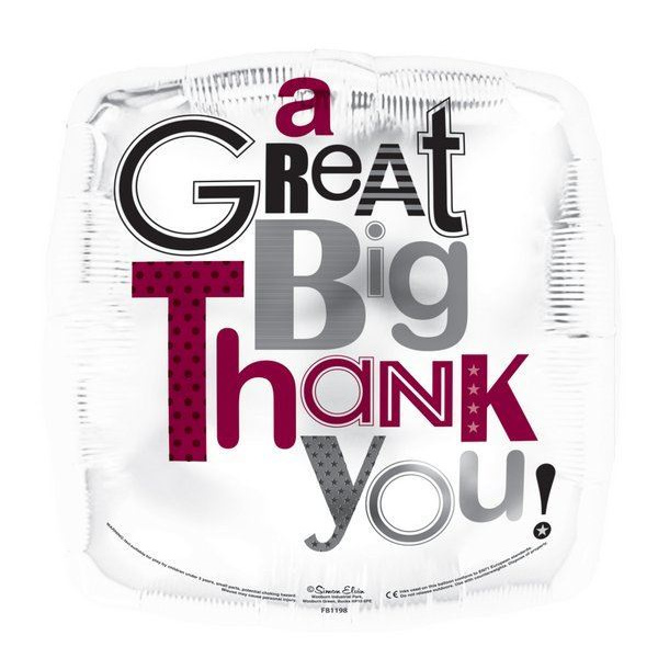 BALLOON FOIL 18"/46CM - THANK YOU SQUARE