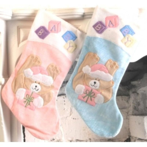 SANTA STOCKING DECORATED BABY'S  50CM