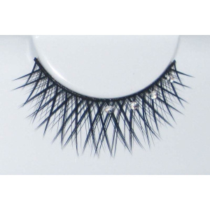 EYE LASHES RINESTONE CROSSED BLACK