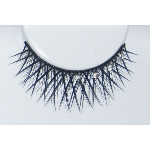 EYE LASHES RINESTONE CROSSED BLACK