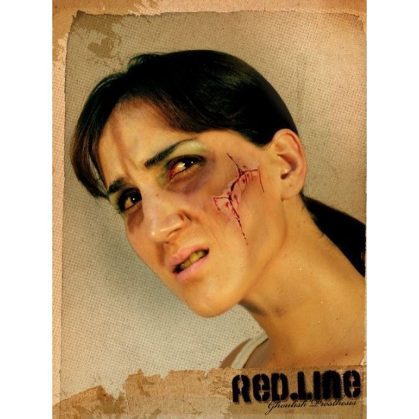 PROSTHETIC WOUNDS RED LINE CHEEK CUT