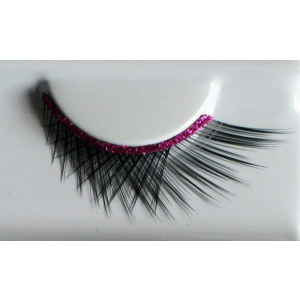 EYE LASHES CROSSED BLACK & PINK STRA