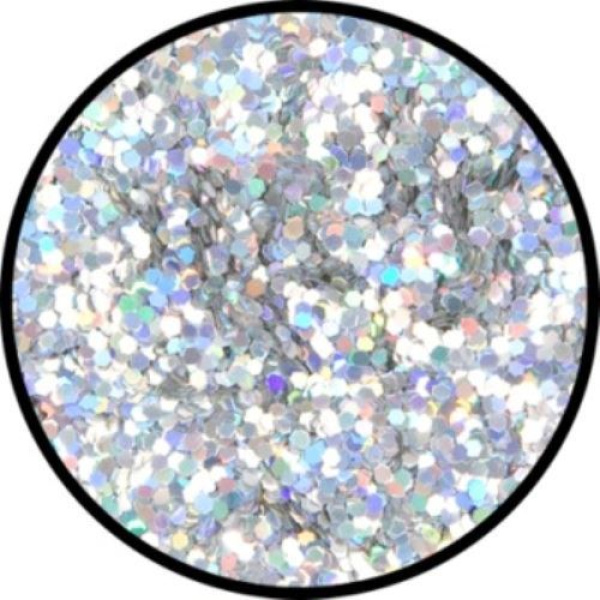 GLITTER HOLOGRAPHIC JEWEL SILVER ROUG