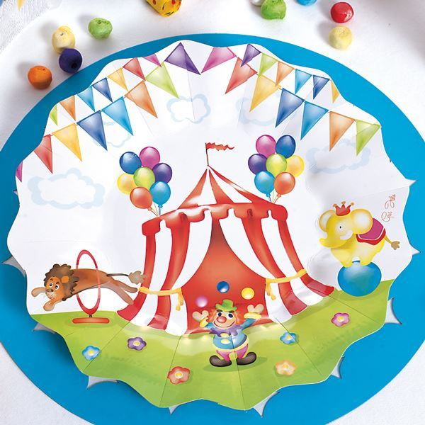 PLATES CIRCUS CARD 27CM 8'S