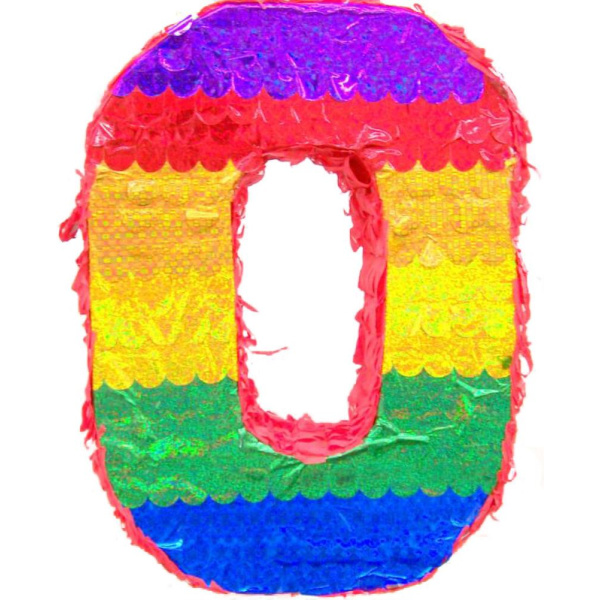 ZERO BIRTHDAY PINATA 20" HOLOGRAPHIC