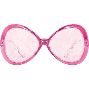 GLASSES LACE WHITE ON PINK