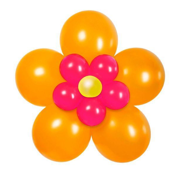 BALLOON KIT FLOWER PACK ORANGE PINK