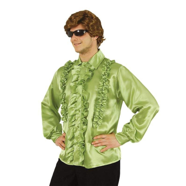 SHIRT WITH FRILLS GREEN LIGHT XLARGE