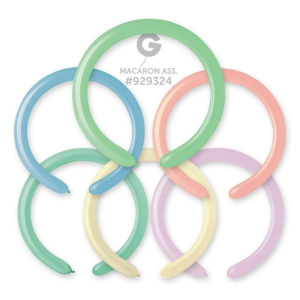 100 X PASTEL MULTICOLOURED MODELLING BALLOONS - 260Q