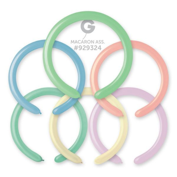 100 X PASTEL MULTICOLOURED MODELLING BALLOONS - 260Q